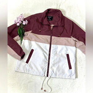 Ashley by 26 Rose Colorblock Full Zip Windbreaker - Small